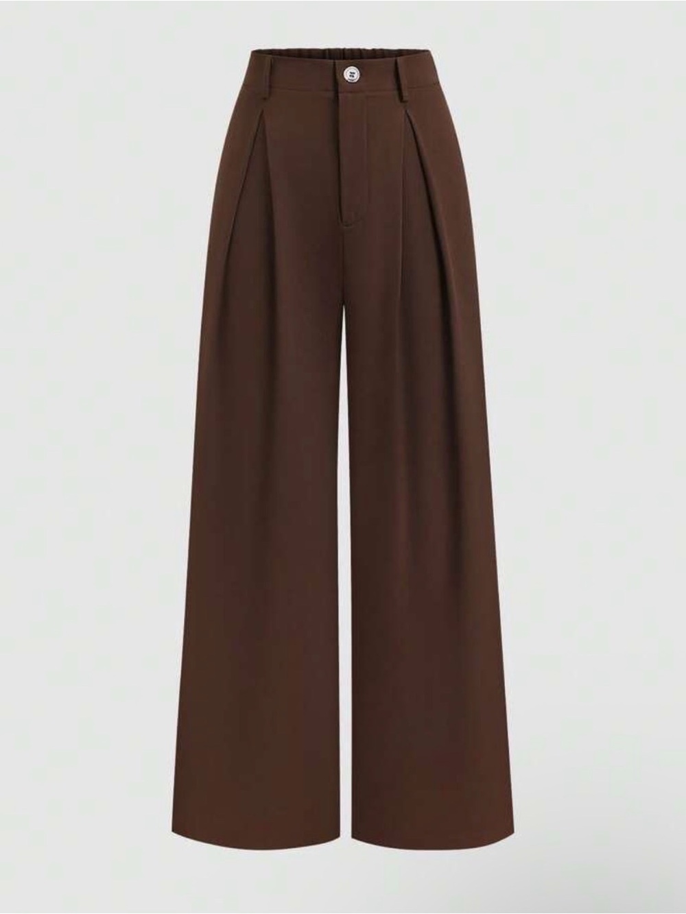 Wide-Leg Brown High-Waist Trousers